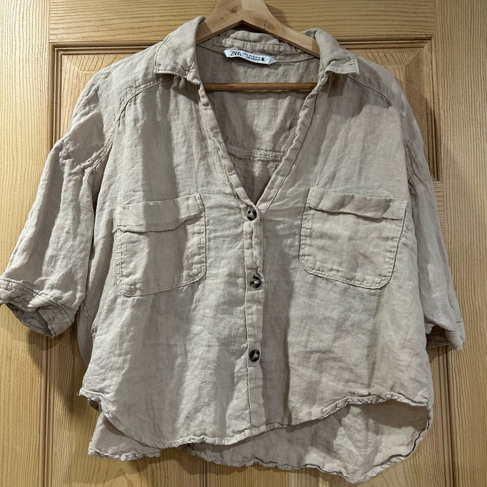 Zara Natural Linen Shirt